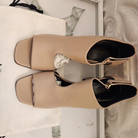 New Via Spiga Eladine Leather Sandals. Sand/Cream. NIB. Size 7.5 - Picture 4 of 11